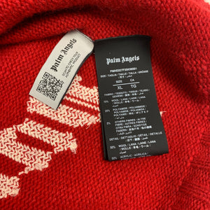 Palm Angels Classic Logo Spellout Knit Sweater, Red