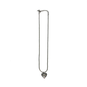 Dior Silver Heart Spellout Necklace