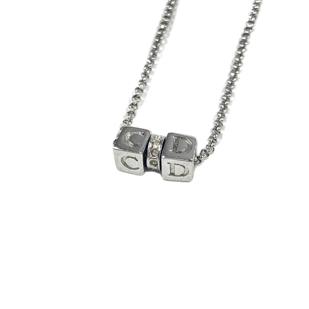 Dior Cube Necklace, Silver