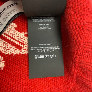 Palm Angels Classic Logo Spellout Knit Sweater, Red