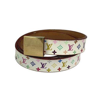 Louis Vuitton x Takashi Murakami Multicolour Monogram Belt, White