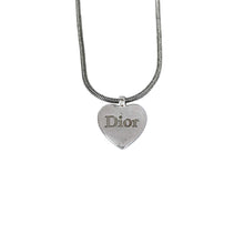 Dior Silver Heart Spellout Necklace