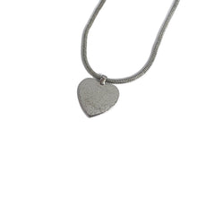 Dior Silver Heart Spellout Necklace