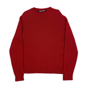 Palm Angels Classic Logo Spellout Knit Sweater, Red