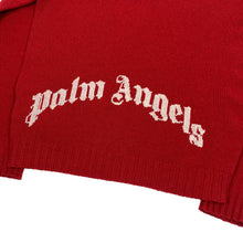 Palm Angels Classic Logo Spellout Knit Sweater, Red