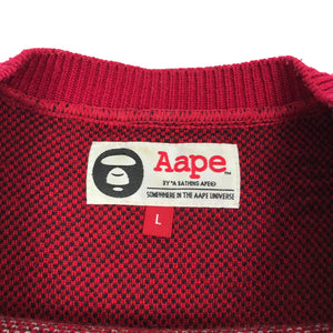 A Bathing Ape Aape Red Camo Knit Sweater