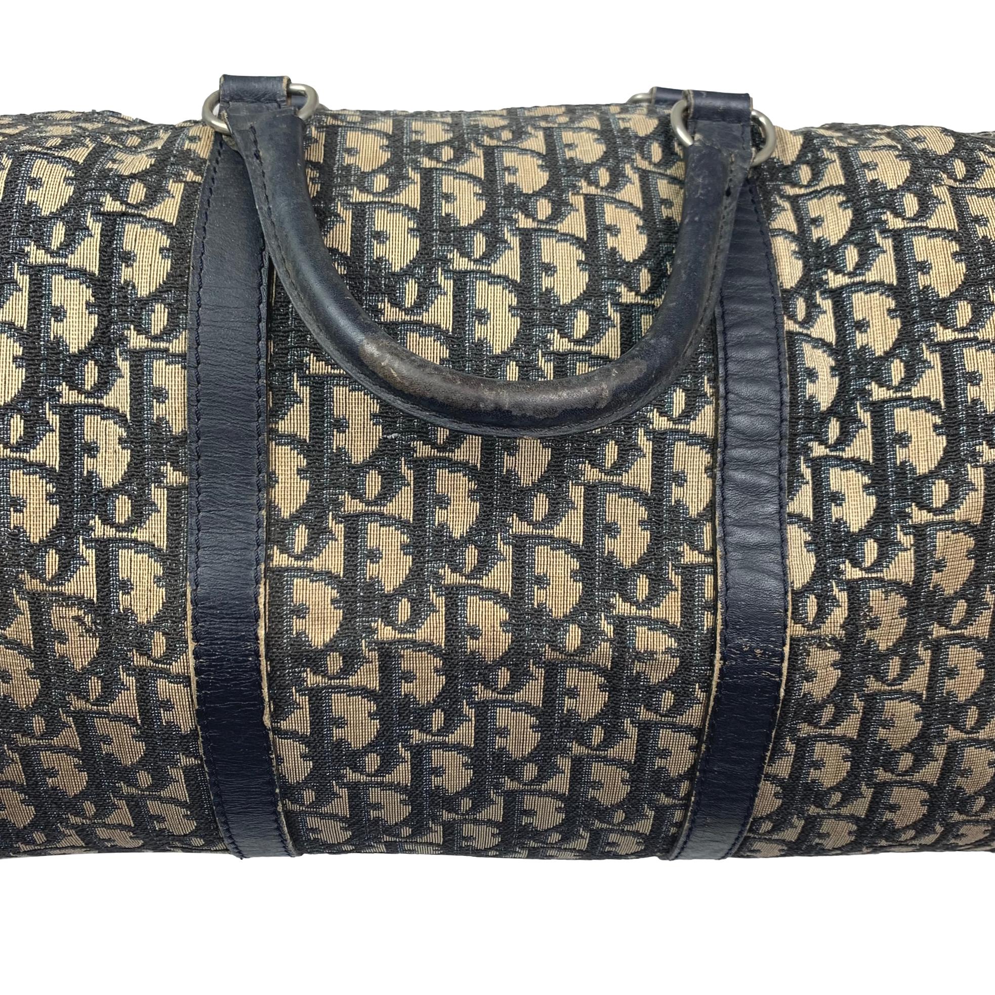 Dior Women's Vintage Navy Trotter Duffle Bag For Sale at 1stDibs