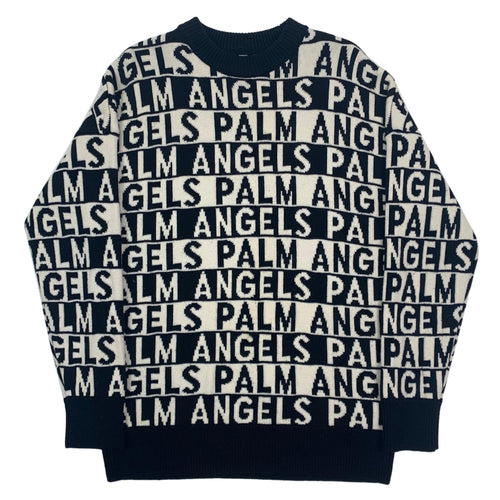Palm Angel Spellout Allover Knit Sweater