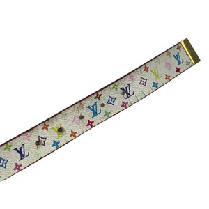 LOUIS VUITTON: Multicolor, Murakami LV Logo Belt fits 31- 35 (mz)