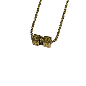 Christian Dior Cube Necklace, Gold