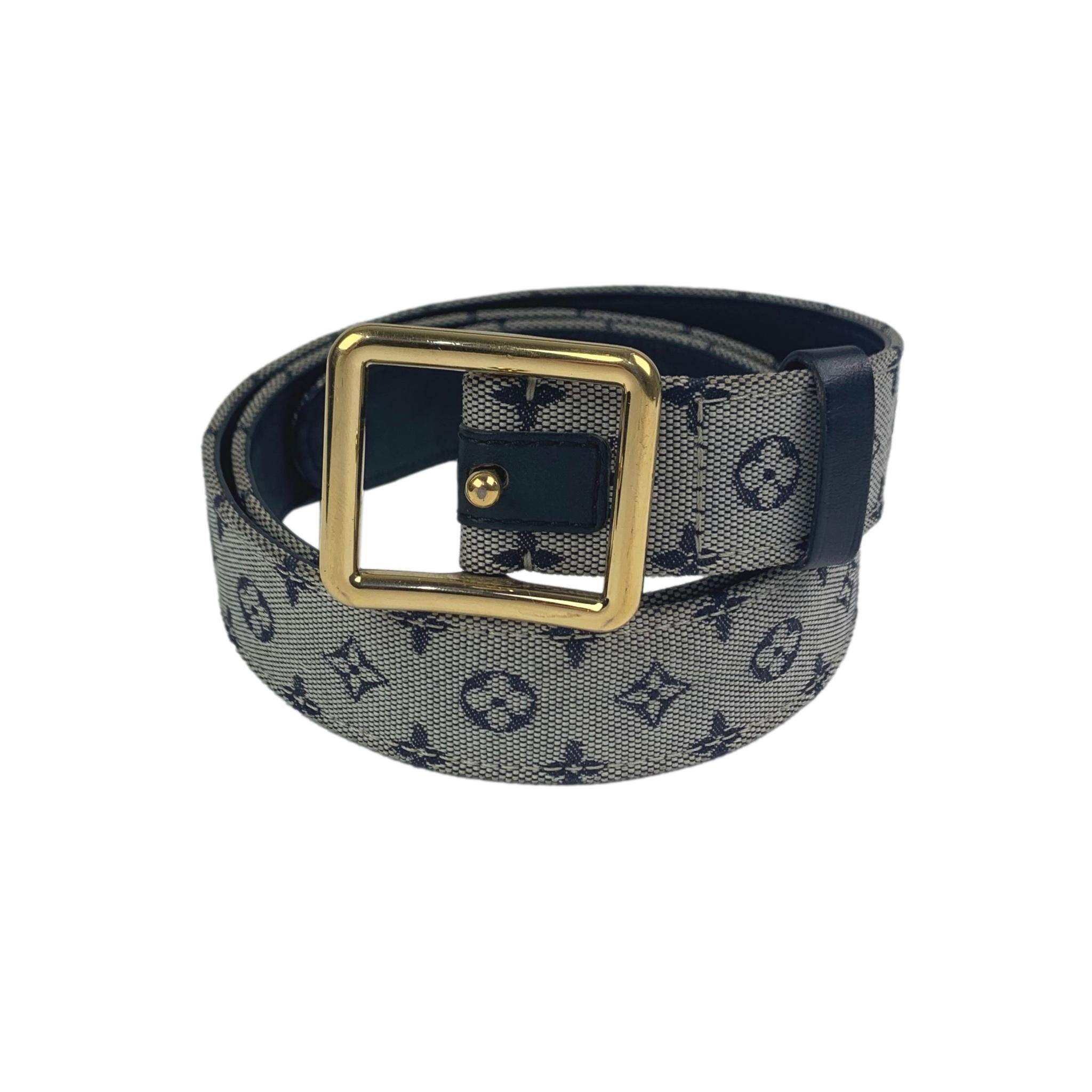 Louis Vuitton Monogram Mini Lin Belt - Blue Belts, Accessories