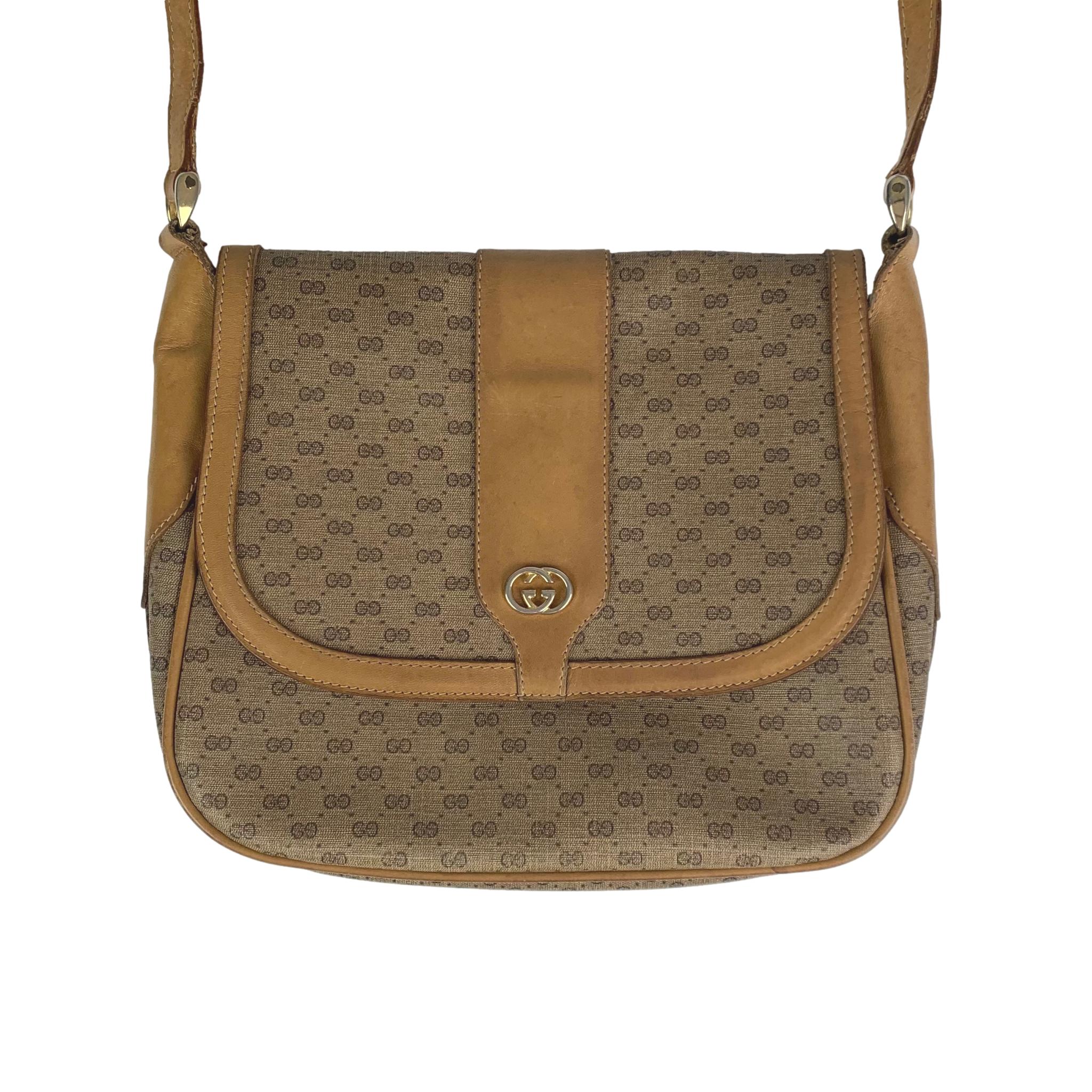 Vintage Gucci Brown Leather Shoulder Bag - Gucci