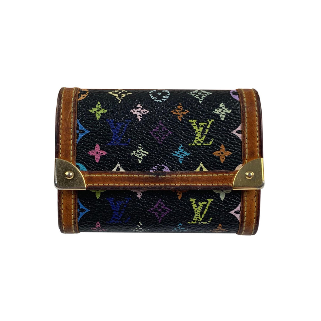 Louis Vuitton Multicolour Monogram Coin/Card Holder Wallet, Black