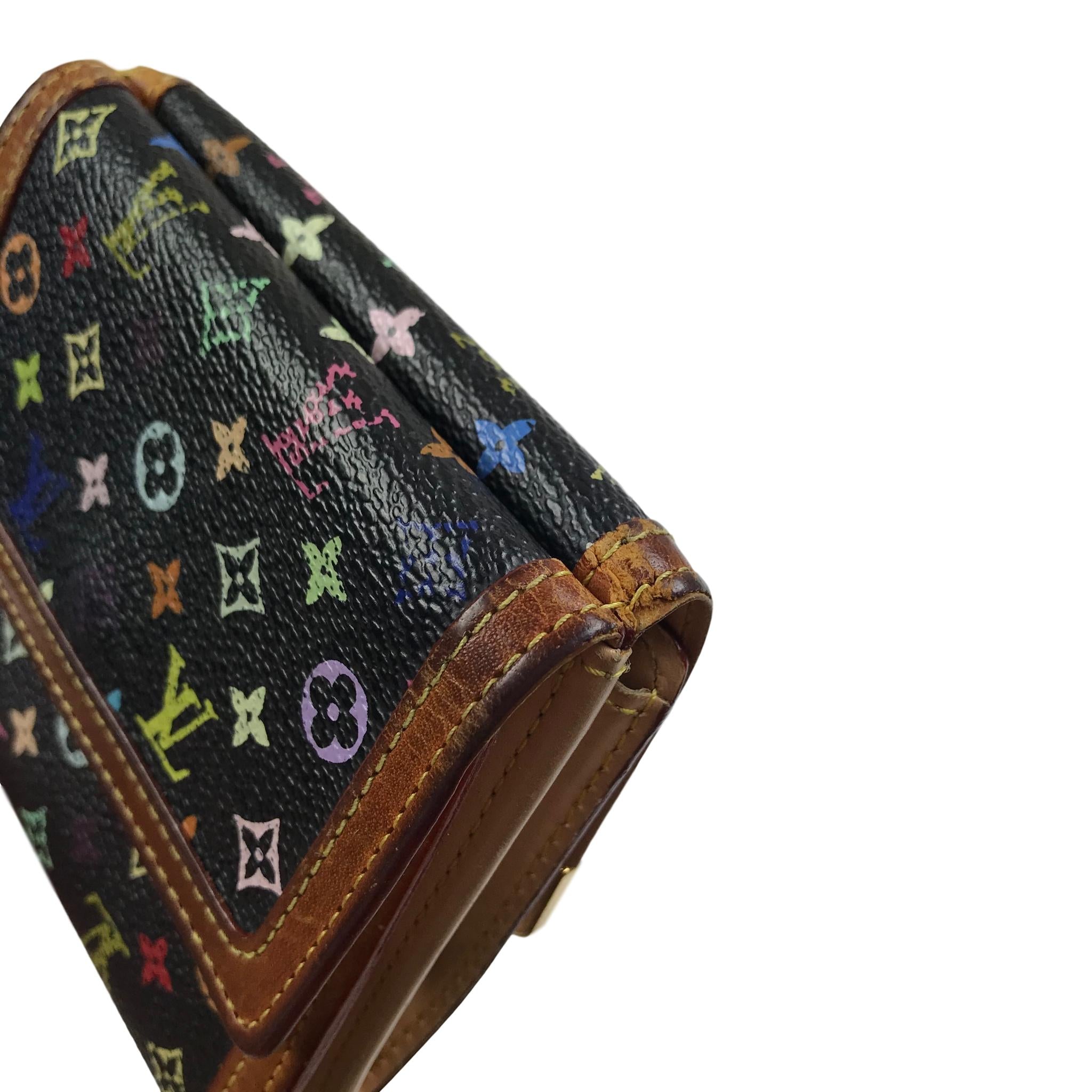 勺 Louis Vuitton Takashi Murakami Multicolor Monogram International Wallet  in 2023
