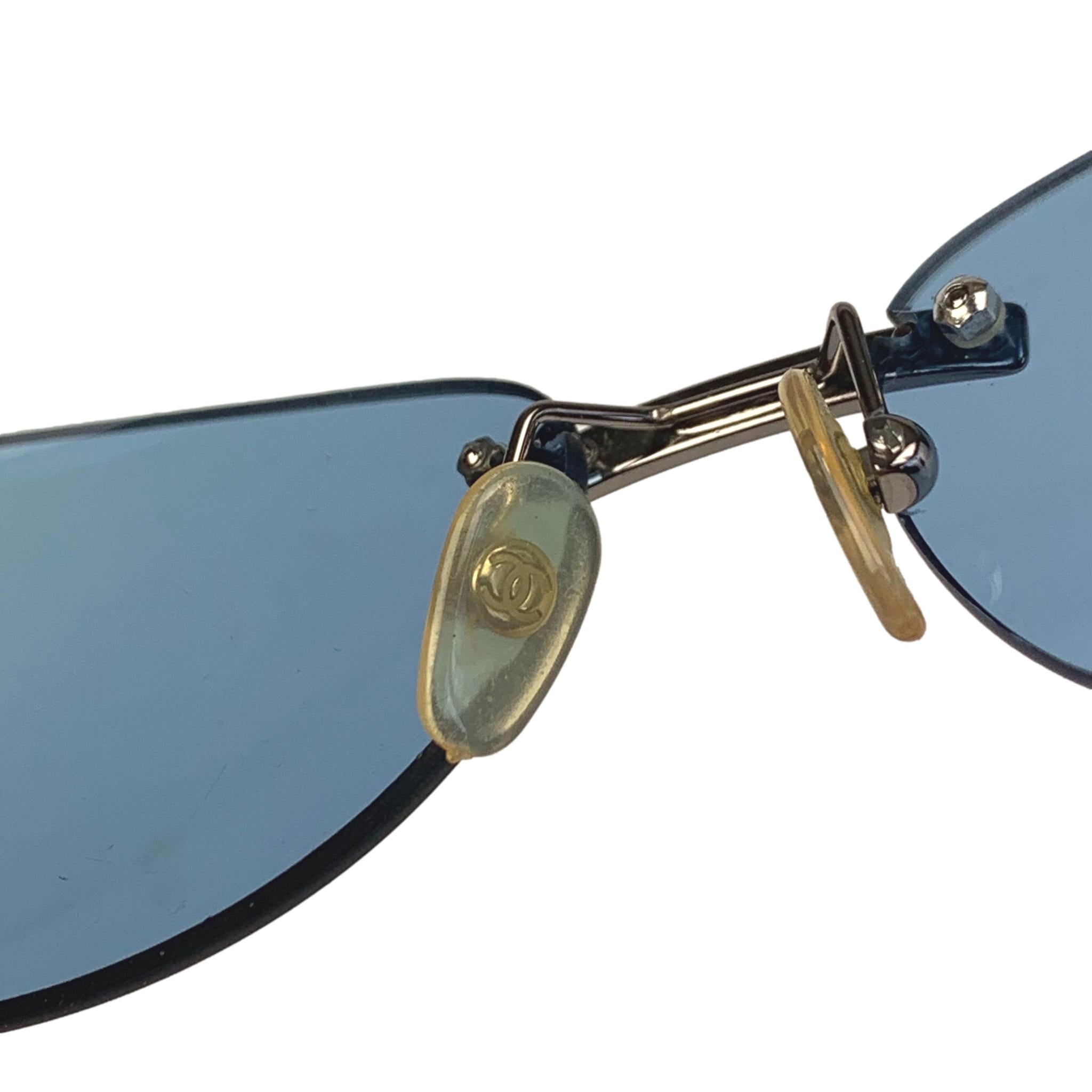 Chanel CC Logo Blue Tinted Sunglasses – purchasegarments