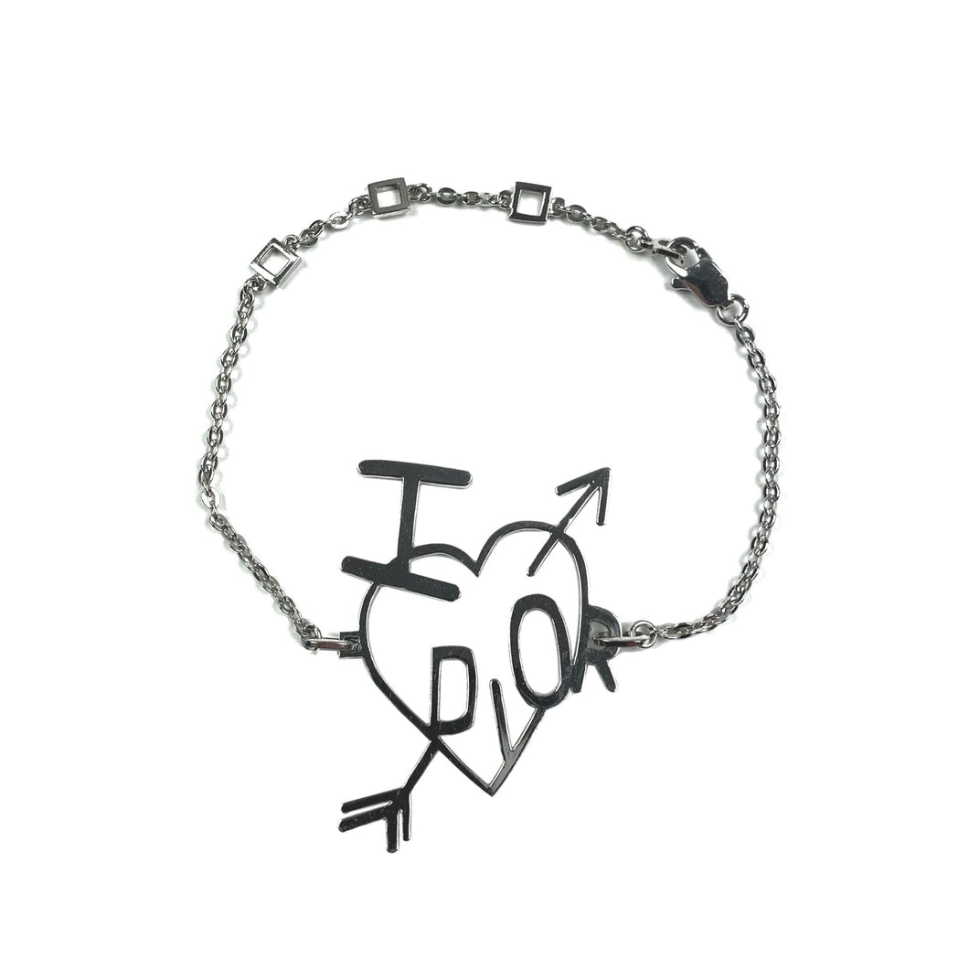 Dior 'I Love Dior' Silver Heart Bracelet