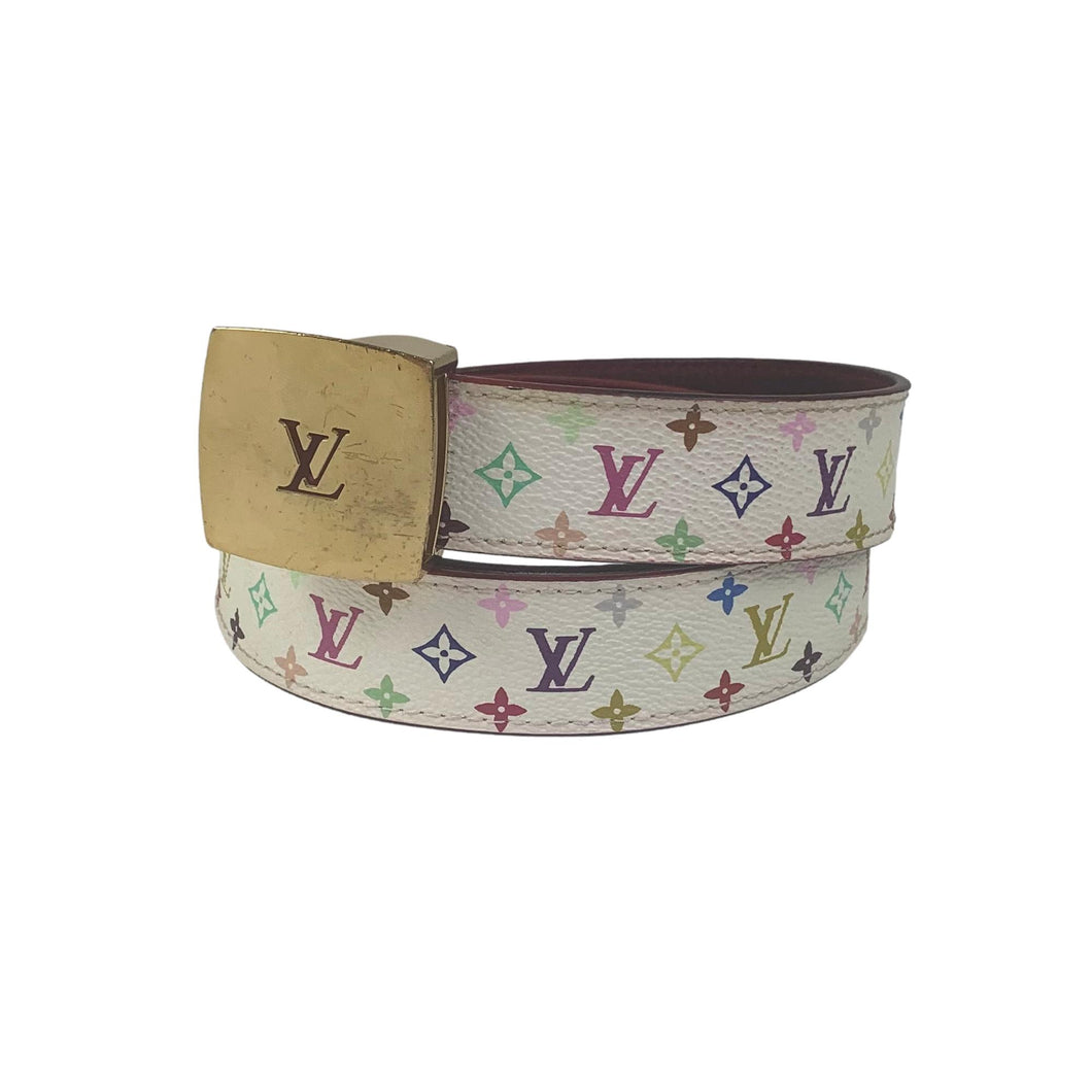 Louis Vuitton x Takashi Murakami Multicolour Monogram Belt, White –  purchasegarments
