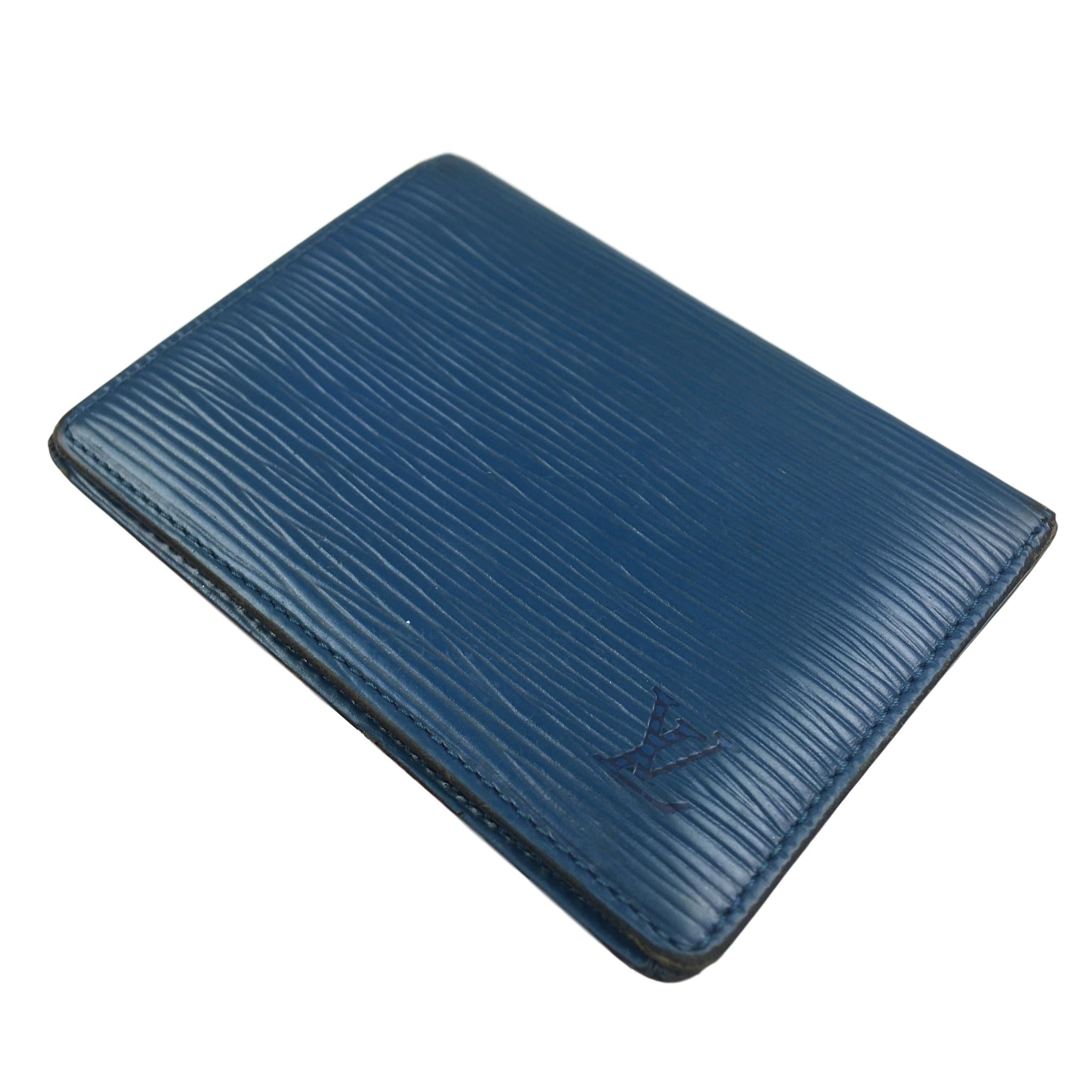 Louis Vuitton // 1994 Blue Epi Leather ID Card Holder Wallet // MI0974 //  Pre-Owned - Vintage Designer Bags & Wallets - Touch of Modern