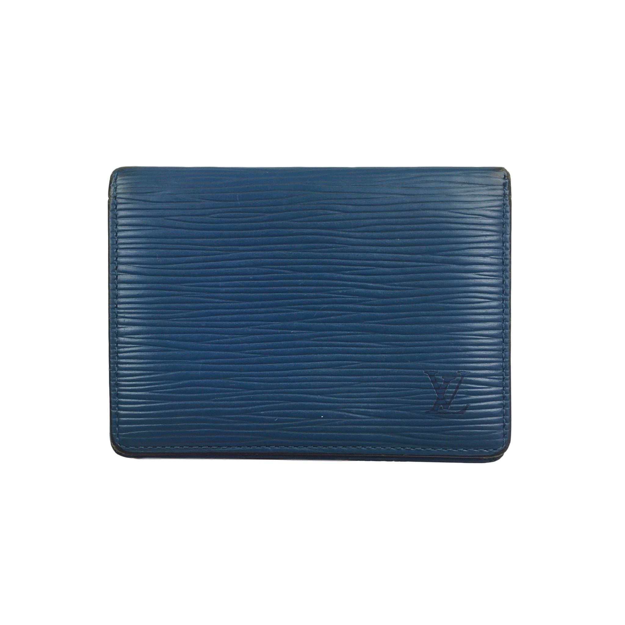 Louis Vuitton // 1994 Blue Epi Leather ID Card Holder Wallet // MI0974 //  Pre-Owned - Vintage Designer Bags & Wallets - Touch of Modern