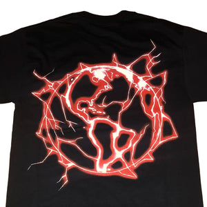 Revenge Lightning Logo Tee, Black/Red