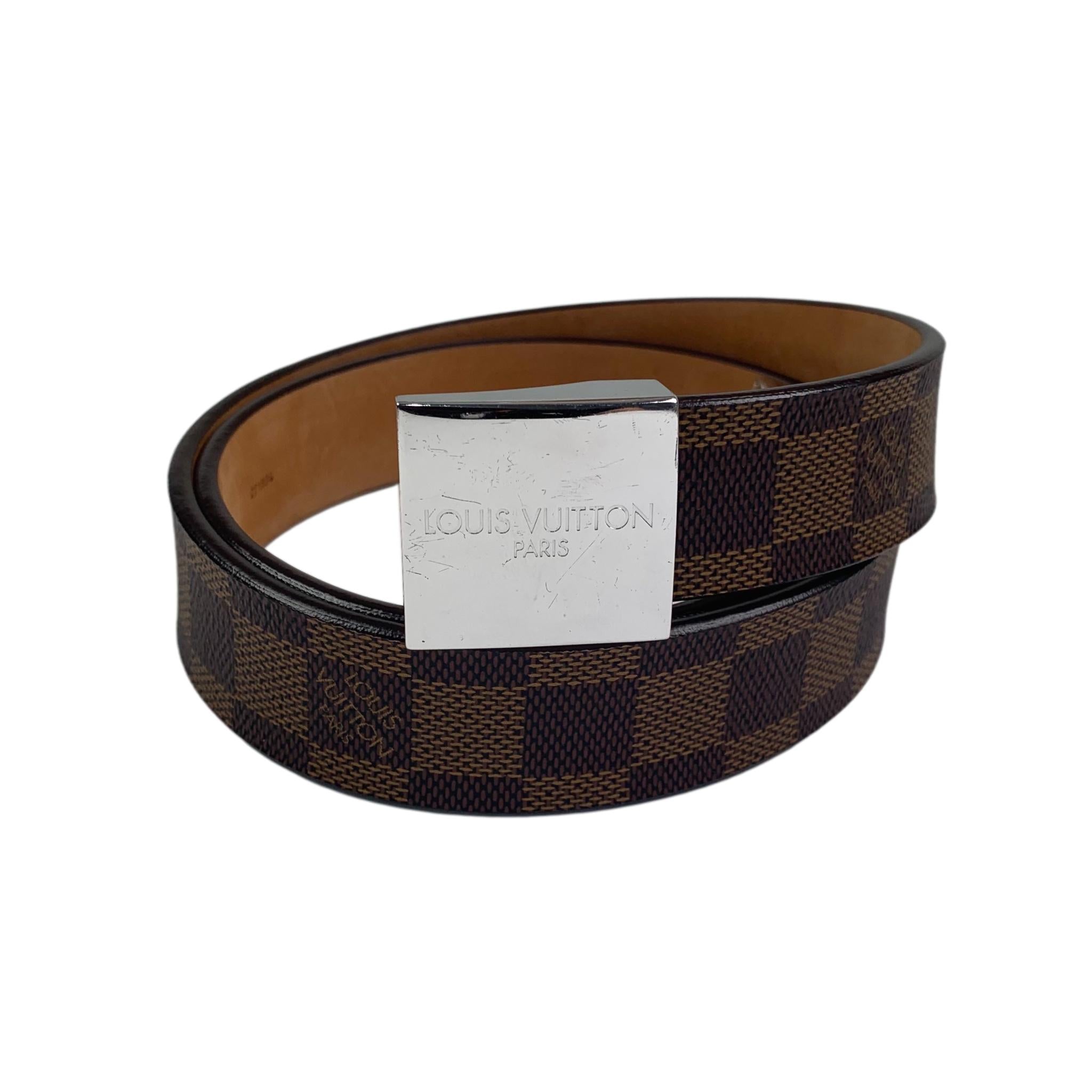 Louis Vuitton // Brown Damier Ebene Coated Canvas Belt – VSP