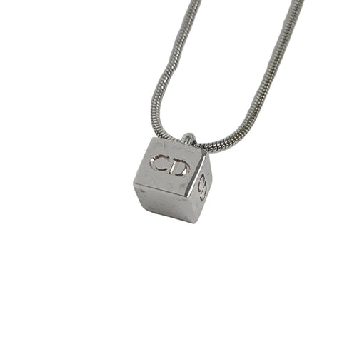 Dior Silver Cube Necklace