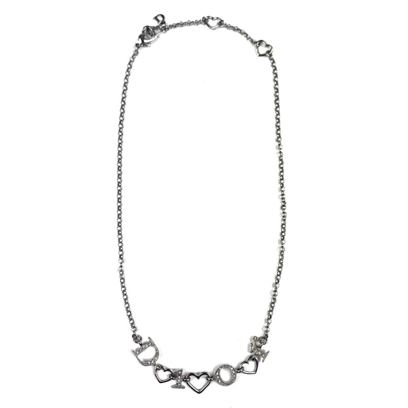Christian Dior Logo Silver Spellout Necklace - ShopStyle