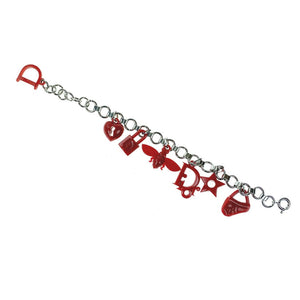 Dior Red Resin Multi-Charm Bracelet