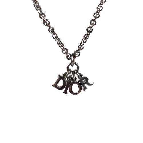 Dior Silver Spellout Necklace