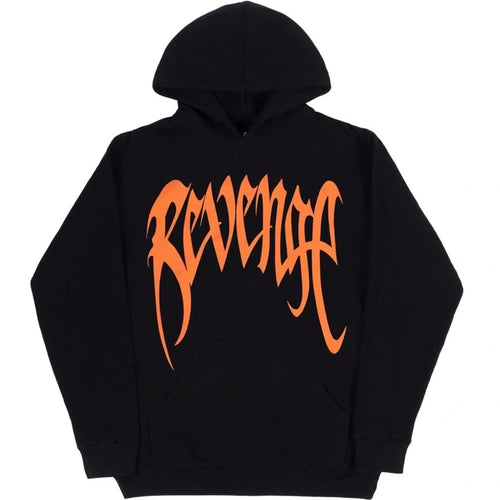 Revenge Orange Arch Logo Hoodie, Black
