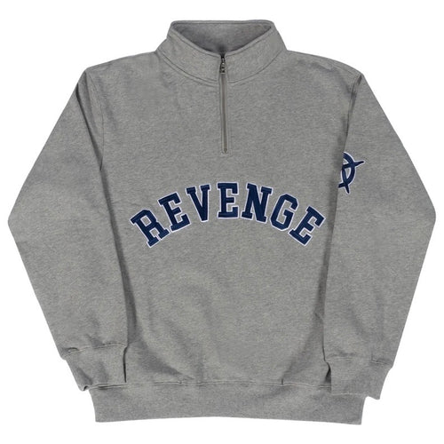 Revenge Grey Anarchy Embroidered Quarter Zip
