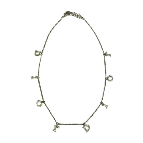 Dior Spellout Silver Necklace