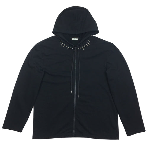 Helmut Lang Studded Collar Zip-Up Hoodie