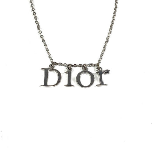 Dior Silver Spellout Necklace