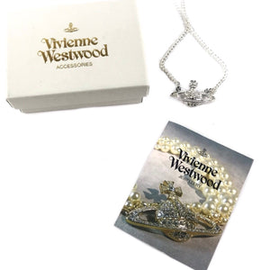 Vivienne Westwood Silver Orb Rhinestone Necklace