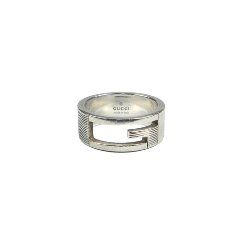 Gucci Silver G Cut Out Ring, Size: 14