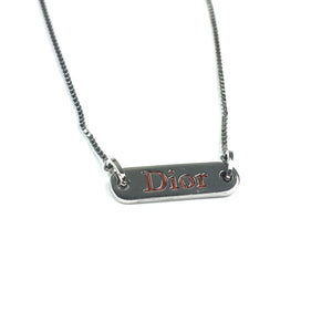 Dior Spellout Necklace, Silver/Red