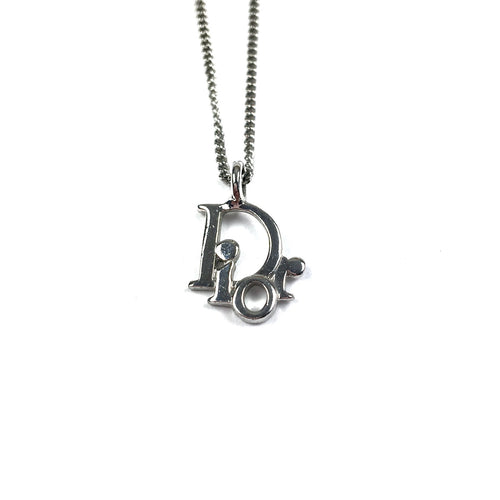 Dior Silver Monogram Logo Necklace