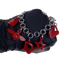 Dior Red Resin Multi-Charm Bracelet