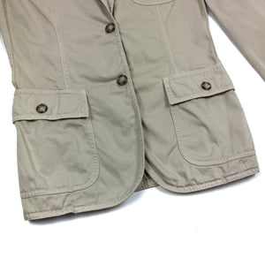 Prada Womens Cotton Military 2 Button Blazer Jacket