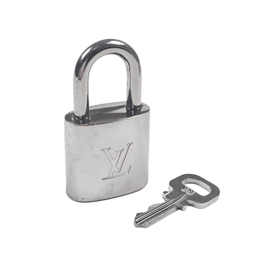Louis Vuitton LOUIS VUITTON Porto Cle LV Stories Padlock Keychain Bag Charm  M63759 Silver Multi